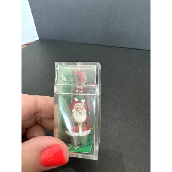 Set of 4 Department 56 Tiny Treasures Articulated Santa Ornaments Christmas - Picture 6 of 6